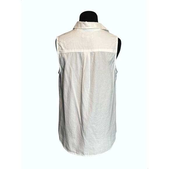 Kim Roger white sleeveless button shirt size PS - Picture 2 of 9